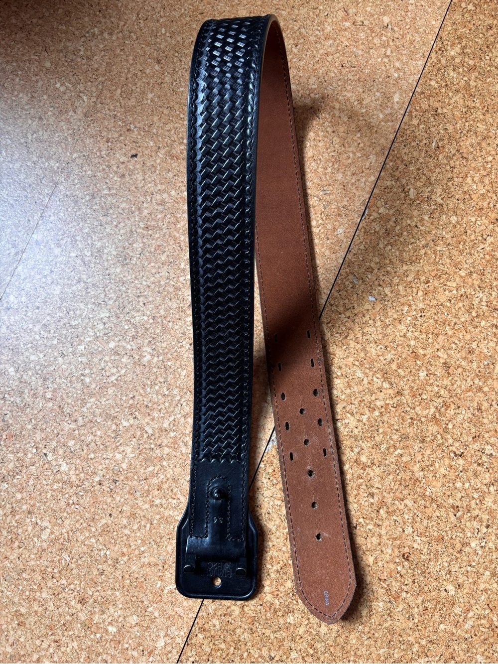 Size 34 Bianchi Sam Browne Duty Belt in Basketweave finish. Just belt.
